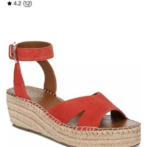 Women's orange/Red Suede Espadrille Sandals game day football Clemson